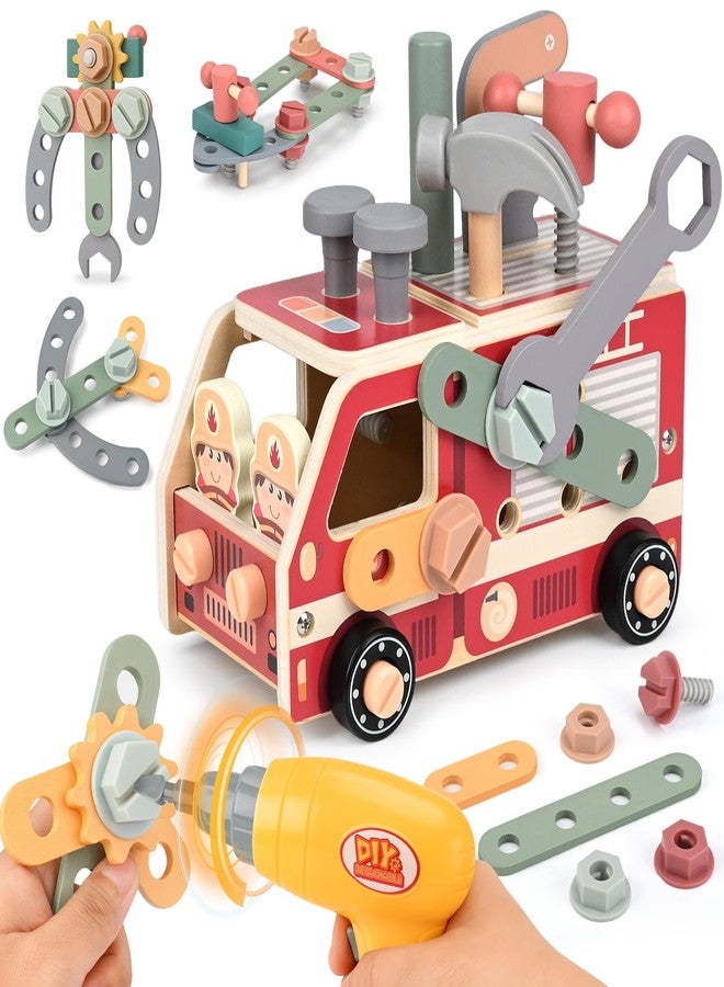 Vanplay Kids Tool Set for Boys - Montessori Toys for 3 4 5 Year Old Boy Christmas Birthday Gifts - 47 Pcs Wooden Toddler Tool Kits with Drill, Learning Educational Construction Toy for Kids Age 3-5 - Image 1